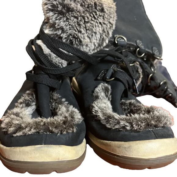 Timberland Kickadilla Faux Fur Nubuck Mid-Calf Lace-Up Boots 7.5 Gray Winter - Picture 9 of 13